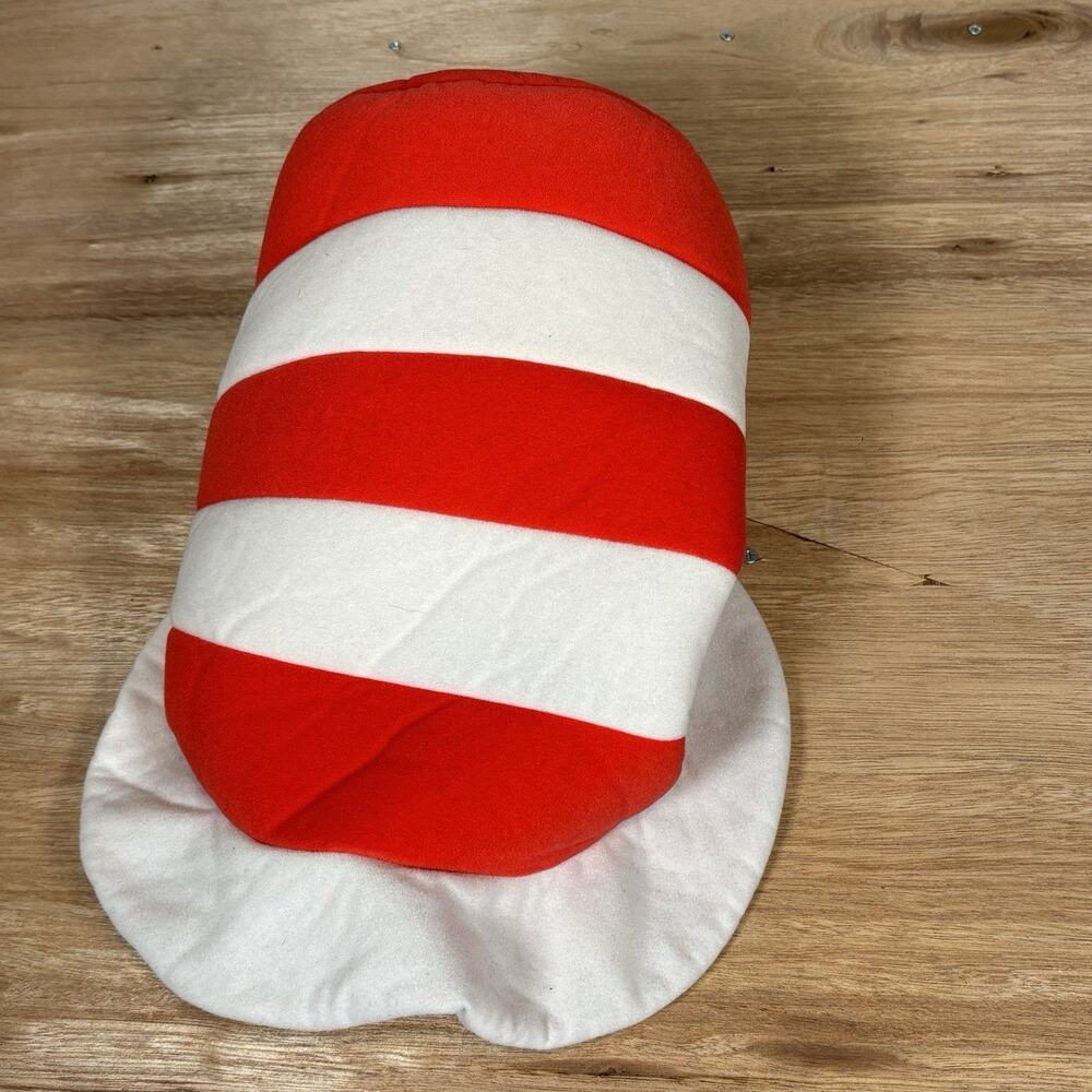 Universal Studios Dr Seuss Cat in the Hat Tall Striped Crooked Hat 12"